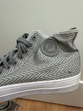 P.F. Flyers Grey Herringbone High-Top Sneakers
